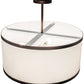 Meyda Lighting Cilindro 28" 4-Light Mahogany Bronze Pendant Light With Eggshell Textrene & Statuario Idalight Shade