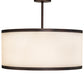 Meyda Lighting Cilindro 28" 4-Light Mahogany Bronze Pendant Light With Eggshell Textrene & Statuario Idalight Shade