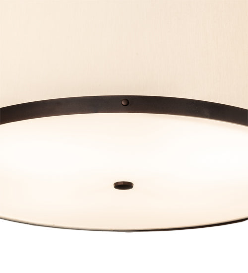 Meyda Lighting Cilindro 28" 4-Light Mahogany Bronze Pendant Light With Eggshell Textrene & Statuario Idalight Shade