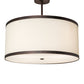 Meyda Lighting Cilindro 28" 4-Light Mahogany Bronze Pendant Light With Eggshell Textrene & Statuario Idalight Shade