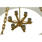 Meyda Lighting Cilindro 28" 6-Light Gold Pendant Light With White Eggshell Textrene Shade