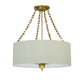 Meyda Lighting Cilindro 28" 6-Light Gold Pendant Light With White Eggshell Textrene Shade