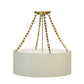 Meyda Lighting Cilindro 28" 6-Light Gold Pendant Light With White Eggshell Textrene Shade