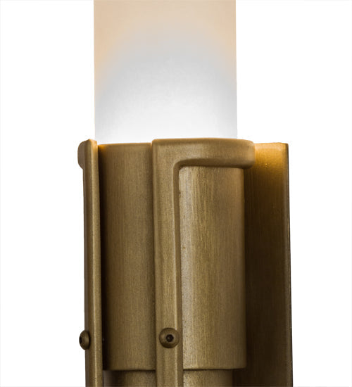 Meyda Lighting Cilindro 3" 2-Light Antique Brass Cintura Wall Sconce With White Opal Shade Glass