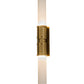 Meyda Lighting Cilindro 3" 2-Light Antique Brass Cintura Wall Sconce With White Opal Shade Glass