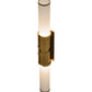 Meyda Lighting Cilindro 3" 2-Light Antique Brass Cintura Wall Sconce With White Opal Shade Glass
