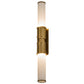 Meyda Lighting Cilindro 3" 2-Light Antique Brass Cintura Wall Sconce With White Opal Shade Glass