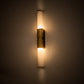 Meyda Lighting Cilindro 3" 2-Light Antique Brass Cintura Wall Sconce With White Opal Shade Glass