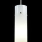 Meyda Lighting Cilindro 3" Brushed Nickel Mini Pendant Light With White Acrylic Shade
