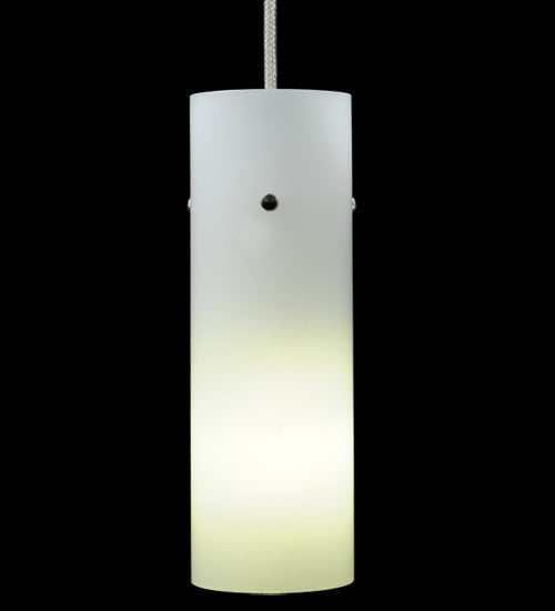 Meyda Lighting Cilindro 3" Brushed Nickel Mini Pendant Light With White Acrylic Shade