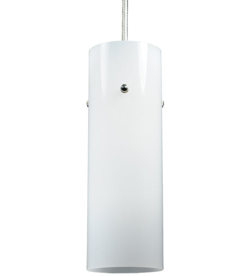 Meyda Lighting Cilindro 3" Brushed Nickel Mini Pendant Light With White Shade