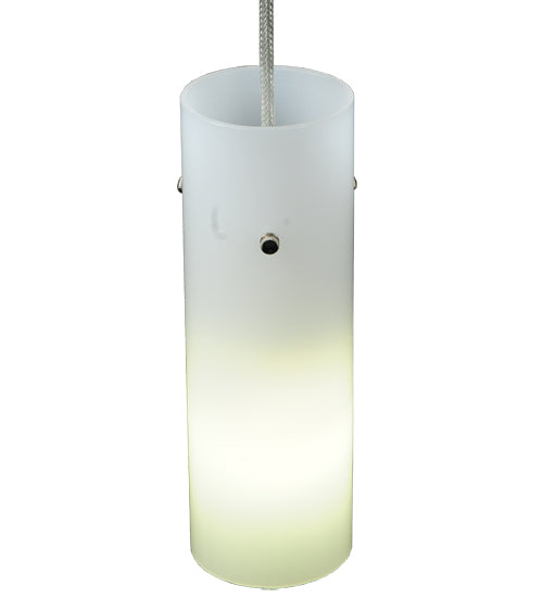 Meyda Lighting Cilindro 3" Brushed Nickel Mini Pendant Light With White Shade