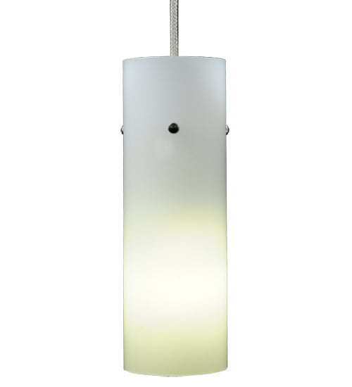 Meyda Lighting Cilindro 3" Brushed Nickel Mini Pendant Light With White Shade