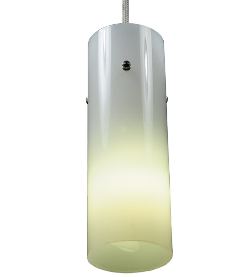 Meyda Lighting Cilindro 3" Brushed Nickel Mini Pendant Light With White Shade