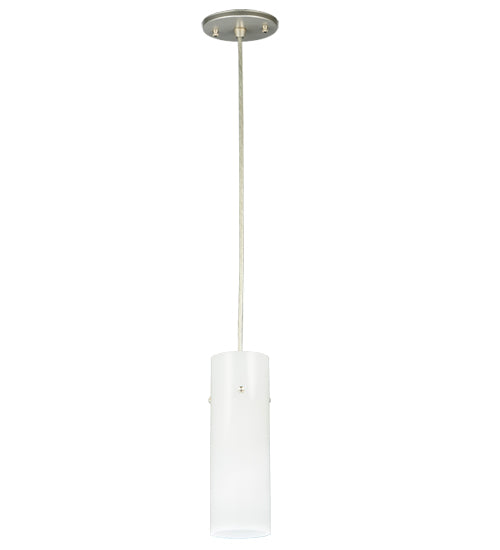Meyda Lighting Cilindro 3" Brushed Nickel Mini Pendant Light With White Shade