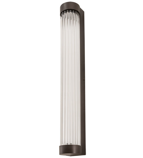 Meyda Lighting Cilindro 3" LED Weathered Brass Pipette Wall Sconce With Clear Shade Glass