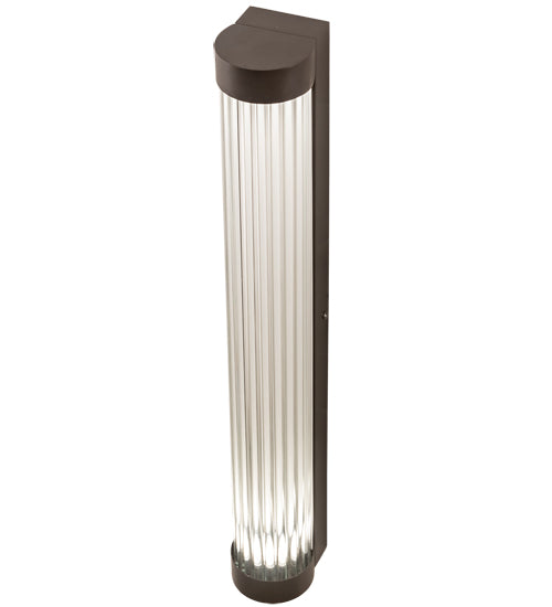 Meyda Lighting Cilindro 3" LED Weathered Brass Pipette Wall Sconce With Clear Shade Glass