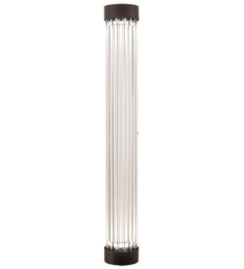 Meyda Lighting Cilindro 3" LED Weathered Brass Pipette Wall Sconce With Clear Shade Glass