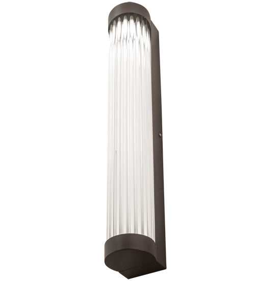 Meyda Lighting Cilindro 3" LED Weathered Brass Pipette Wall Sconce With Clear Shade Glass