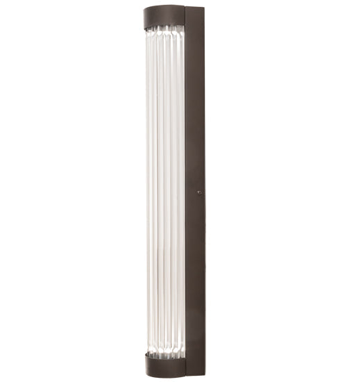 Meyda Lighting Cilindro 3" LED Weathered Brass Pipette Wall Sconce With Clear Shade Glass