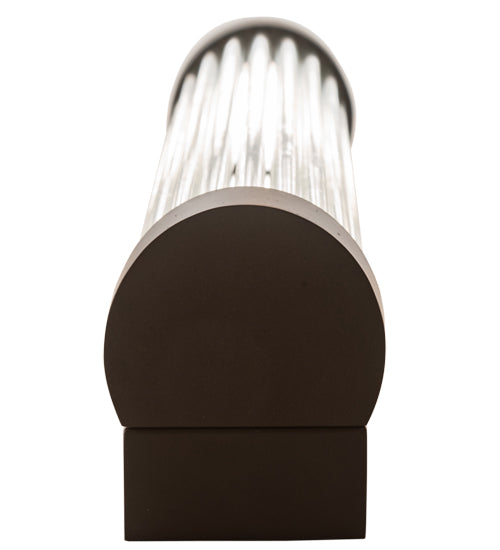Meyda Lighting Cilindro 3" LED Weathered Brass Pipette Wall Sconce With Clear Shade Glass