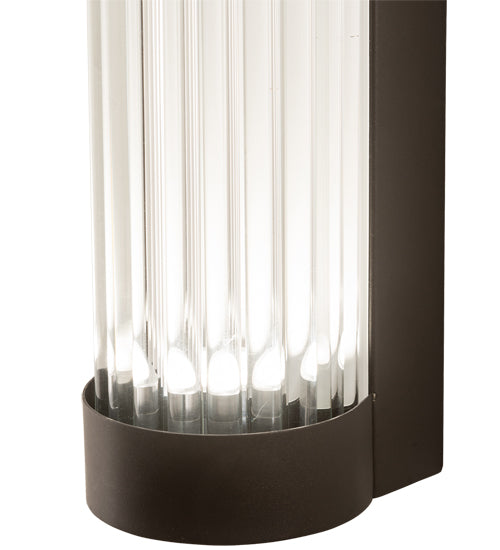 Meyda Lighting Cilindro 3" LED Weathered Brass Pipette Wall Sconce With Clear Shade Glass