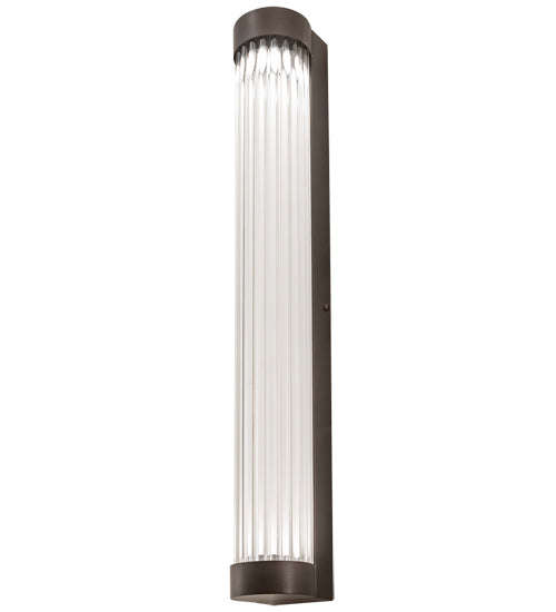 Meyda Lighting Cilindro 3" LED Weathered Brass Pipette Wall Sconce With Clear Shade Glass