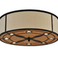 Meyda Lighting Cilindro 30" 16-Light Mahogany Bronze Valence Flush Mount Light With White Textrene Shade