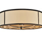 Meyda Lighting Cilindro 30" 16-Light Mahogany Bronze Valence Flush Mount Light With White Textrene Shade