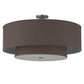 Meyda Lighting Cilindro 30" 2-Light 2-Tier Nickel Pendant Light With Charcoal Beige Textrene Shade