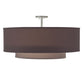 Meyda Lighting Cilindro 30" 2-Light 2-Tier Nickel Pendant Light With Charcoal Beige Textrene Shade