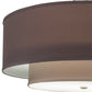 Meyda Lighting Cilindro 30" 2-Light 2-Tier Nickel Pendant Light With Charcoal Beige Textrene Shade