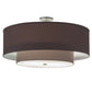 Meyda Lighting Cilindro 30" 2-Light 2-Tier Nickel Pendant Light With Charcoal Beige Textrene Shade