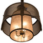 Meyda Lighting Cilindro 30" 3-Light Antique Hammered Gold Weave-Tex Semi-flush Mount Light With Silver Mica Shade Glass