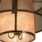 Meyda Lighting Cilindro 30" 3-Light Antique Hammered Gold Weave-Tex Semi-flush Mount Light With Silver Mica Shade Glass