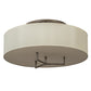 Meyda Lighting Cilindro 30" 3-Light Bronze Metallic Bahn Pendant Light With Beige Textrene & White Statuario Idalight Shade