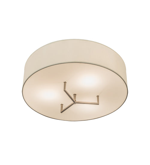 Meyda Lighting Cilindro 30" 3-Light Bronze Metallic Bahn Pendant Light With Beige Textrene & White Statuario Idalight Shade