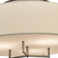 Meyda Lighting Cilindro 30" 3-Light Bronze Metallic Bahn Pendant Light With Beige Textrene & White Statuario Idalight Shade