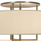 Meyda Lighting Cilindro 30" 3-Light Bronze Metallic Bahn Pendant Light With Beige Textrene & White Statuario Idalight Shade