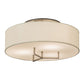 Meyda Lighting Cilindro 30" 3-Light Bronze Metallic Bahn Pendant Light With Beige Textrene & White Statuario Idalight Shade