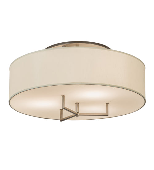 Meyda Lighting Cilindro 30" 3-Light Bronze Metallic Bahn Pendant Light With Beige Textrene & White Statuario Idalight Shade