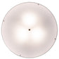 Meyda Lighting Cilindro 30" 3-Light Craftsman Brown Flush Mount Light With Off White Textrene & White Statuario Idalight Shade