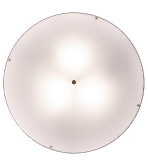 Meyda Lighting Cilindro 30" 3-Light Craftsman Brown Flush Mount Light With Off White Textrene & White Statuario Idalight Shade