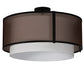 Meyda Lighting Cilindro 30" 3-Light Flat Black Semi-flush Mount Light With White & Black Organza Textrene Shade
