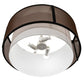 Meyda Lighting Cilindro 30" 3-Light Flat Black Semi-flush Mount Light With White & Black Organza Textrene Shade