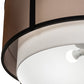 Meyda Lighting Cilindro 30" 3-Light Flat Black Semi-flush Mount Light With White & Black Organza Textrene Shade