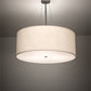 Meyda Lighting Cilindro 30" 3-Light Nickel Pendant Light With Eggshell Textrene & Angelwing Idalight Shade