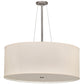 Meyda Lighting Cilindro 30" 3-Light Nickel Pendant Light With Eggshell Textrene & Angelwing Idalight Shade