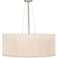 Meyda Lighting Cilindro 30" 3-Light Nickel Pendant Light With Eggshell Textrene & Angelwing Idalight Shade