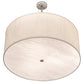 Meyda Lighting Cilindro 30" 3-Light Nickel Pendant Light With Eggshell Textrene & Angelwing Idalight Shade